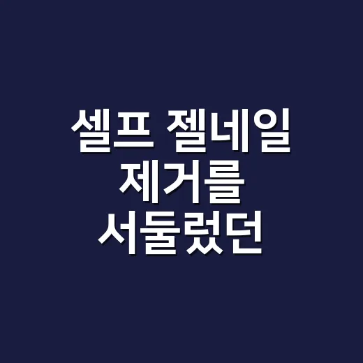 셀프 젤네일 제거를 서둘렀던 손님에게 생긴 일 - 요약