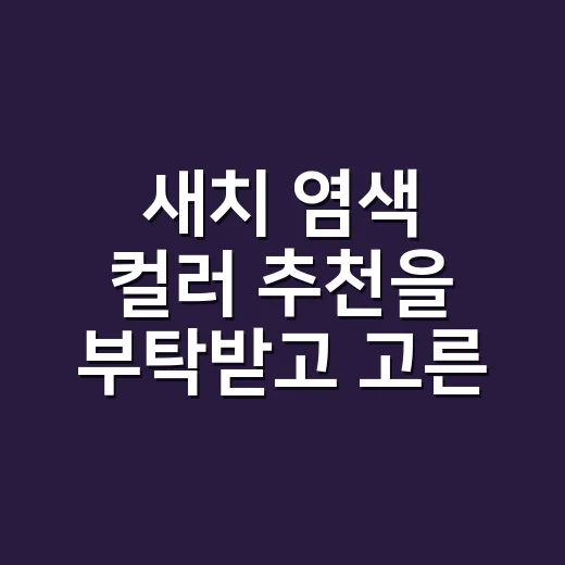 새치 염색 컬러 추천을 부탁받고 고른 색 - 요약