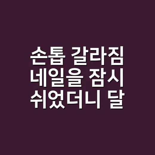 손톱 갈라짐 네일을 잠시 쉬었더니 달라진 것 - 요약