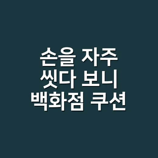 손을 자주 씻다 보니 백화점 쿠션 추천 기준이 바뀌었다 - 요약