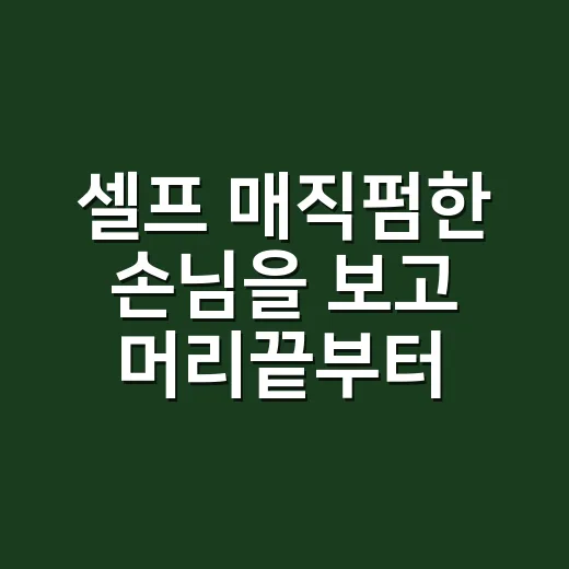 셀프 매직펌한 손님을 보고 머리끝부터 살폈다 - 요약