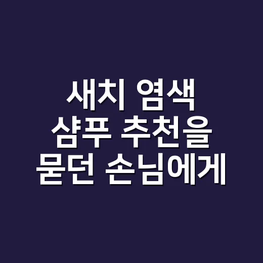 새치 염색 샴푸 추천을 묻던 손님에게 건넨 말 - 요약