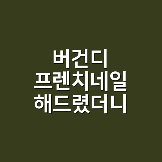 버건디 프렌치네일 해드렸더니 손이 달라 보였어요 - 요약