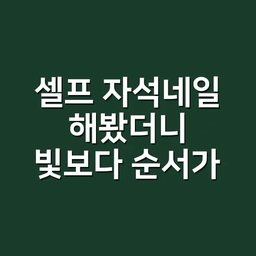 셀프 자석네일 해봤더니 빛보다 순서가 중요했다 - 요약