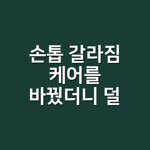 손톱 갈라짐 케어를 바꿨더니 덜 걸리기 시작했다 - 요약
