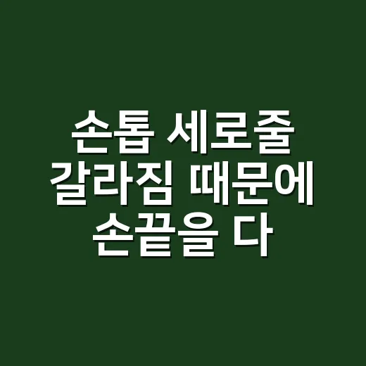 손톱 세로줄 갈라짐 때문에 손끝을 다시 봤다 - 요약