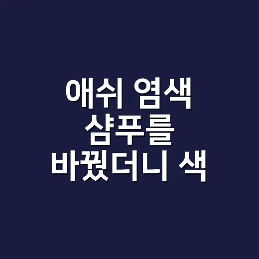 애쉬 염색 샴푸를 바꿨더니 색 빠짐이 달라 보였다 - 요약