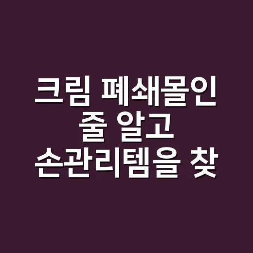 크림 폐쇄몰인 줄 알고 손관리템을 찾았더니 - 요약
