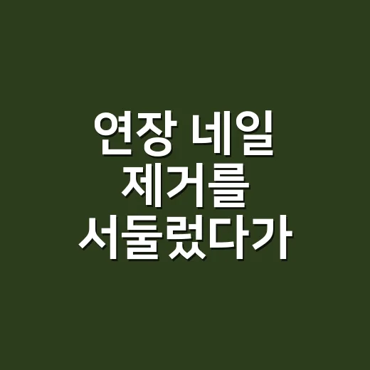 연장 네일 제거를 서둘렀다가 손톱이 얇아진 날 - 요약
