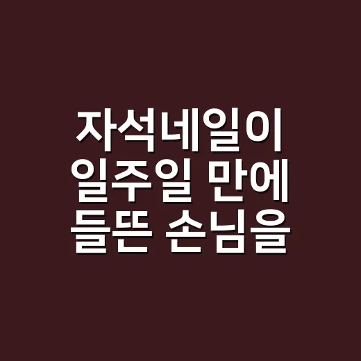 자석네일이 일주일 만에 들뜬 손님을 다시 만났다 - 요약