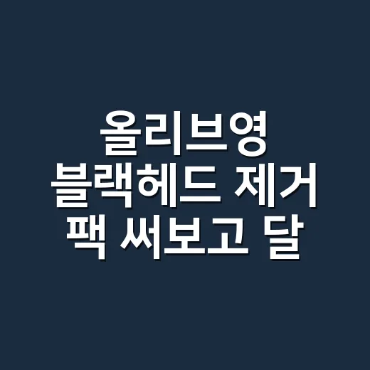 올리브영 블랙헤드 제거 팩 써보고 달라진 선택 기준 - 요약