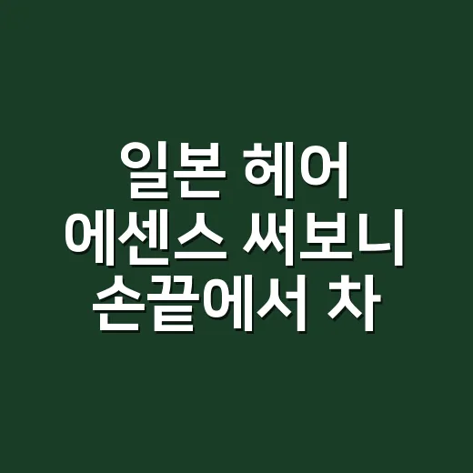 일본 헤어 에센스 써보니 손끝에서 차이가 났다 - 요약