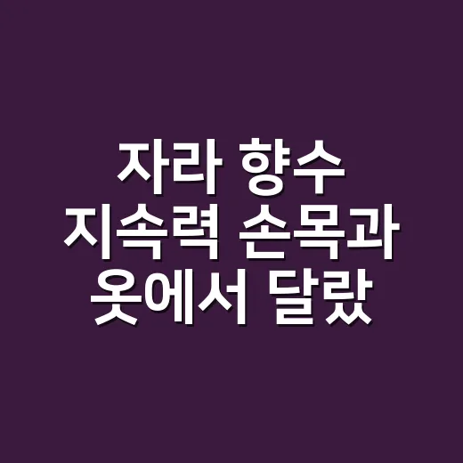 자라 향수 지속력 손목과 옷에서 달랐던 이야기 - 요약