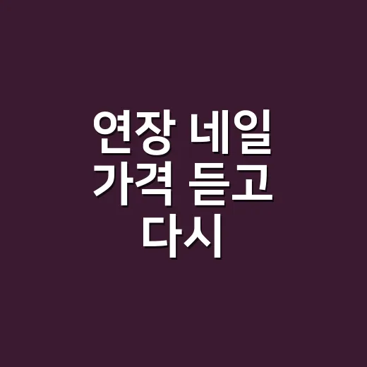 연장 네일 가격 듣고 다시 계산해봤어요 - 요약