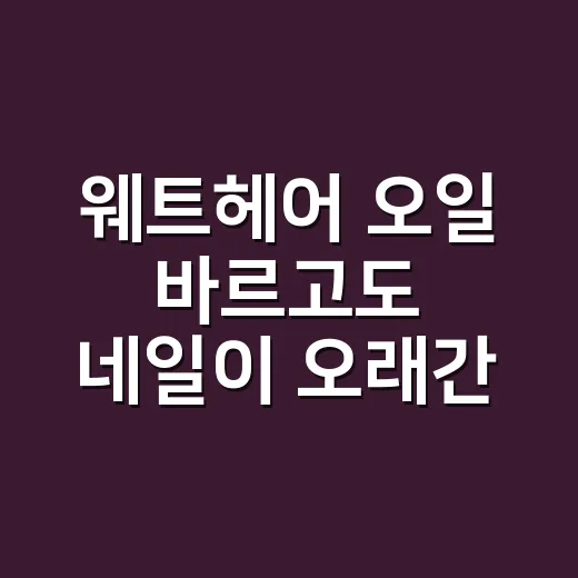 웨트헤어 오일 바르고도 네일이 오래간 손님 이야기 - 요약