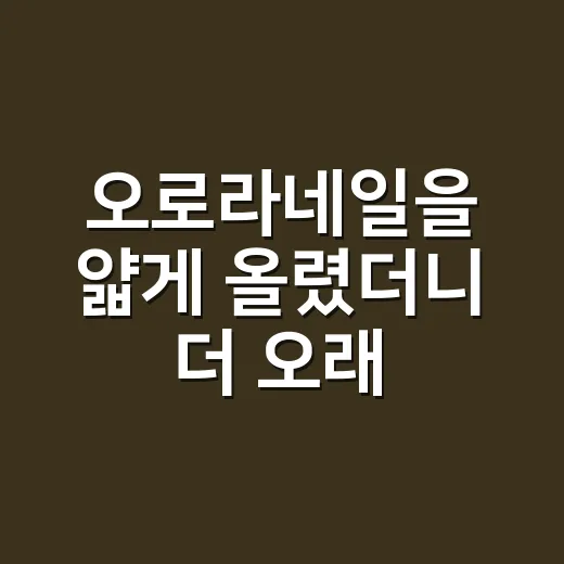 오로라네일을 얇게 올렸더니 더 오래 예뻤다 - 요약
