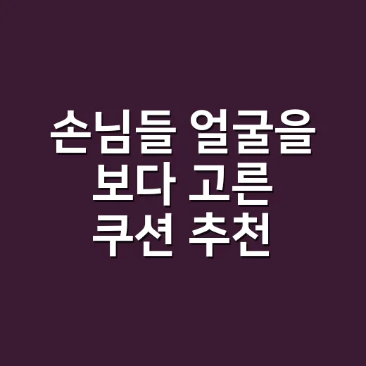 손님들 얼굴을 보다 고른 쿠션 추천 이야기 - 요약