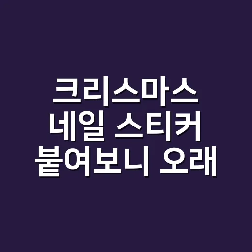 크리스마스 네일 스티커 붙여보니 오래가는 건 따로 있었다 - 요약