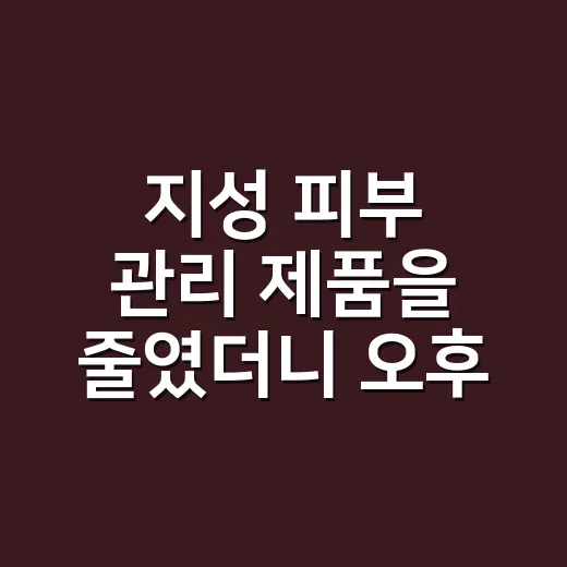 지성 피부 관리 제품을 줄였더니 오후가 달라졌다 - 요약