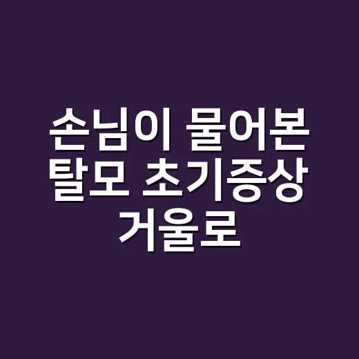 손님이 물어본 탈모 초기증상 거울로 확인해봤더니 - 요약