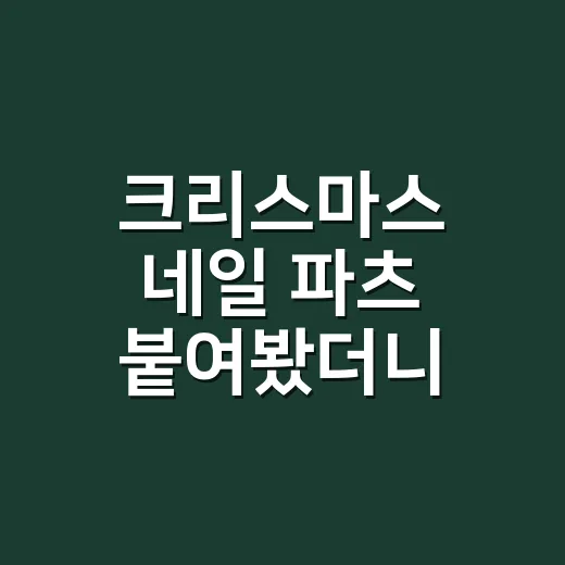 크리스마스 네일 파츠 붙여봤더니 오래간 건 따로 있었다 - 요약