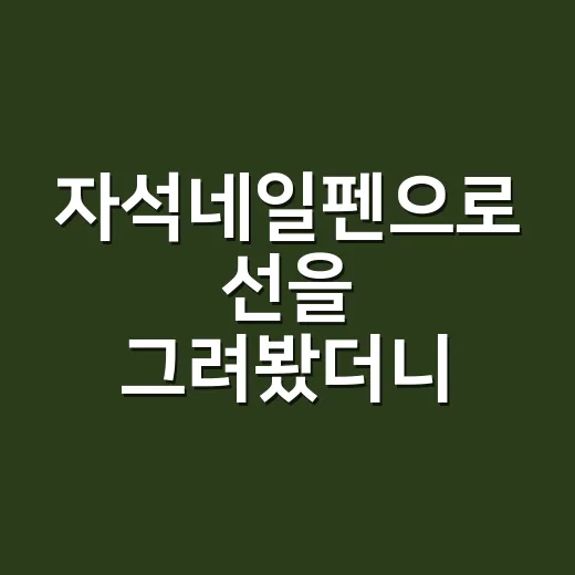 자석네일펜으로 선을 그려봤더니 달라진 것 - 요약