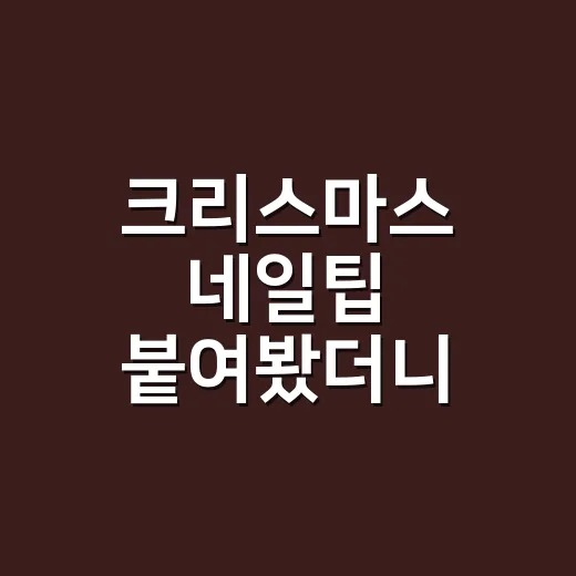 크리스마스 네일팁 붙여봤더니 오래간 건 따로 있었다 - 요약