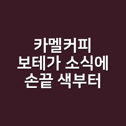 카멜커피 보테가 소식에 손끝 색부터 떠올랐다 - 요약