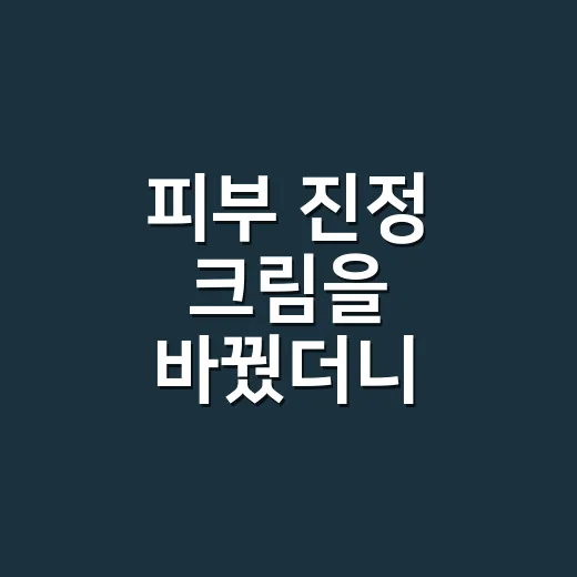 피부 진정 크림을 바꿨더니 손끝이 덜 따가웠다 - 요약
