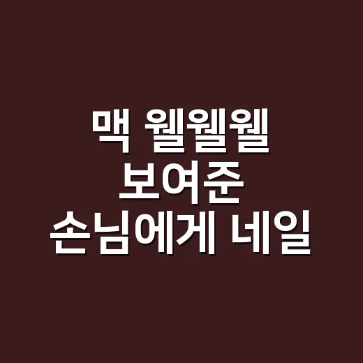 맥 웰웰웰 보여준 손님에게 네일 색을 골라드렸더니 - 요약