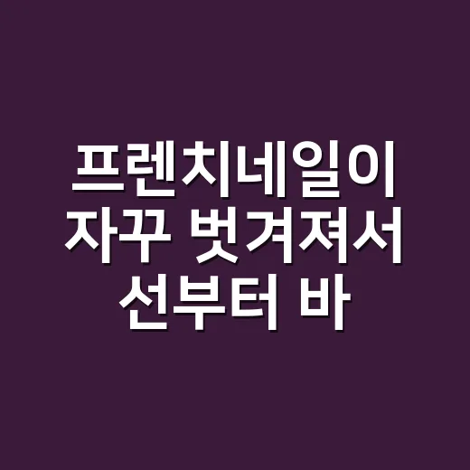 프렌치네일이 자꾸 벗겨져서 선부터 바꿔봤다 - 요약
