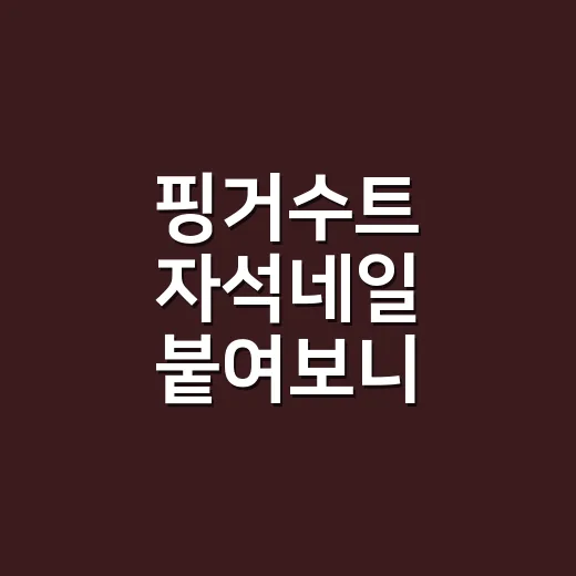 핑거수트 자석네일 붙여보니 오래가는 비결은 따로 있었다 - 요약