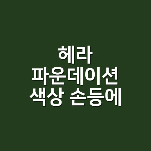 헤라 파운데이션 색상 손등에 발랐다가 다시 고른 이유 - 요약