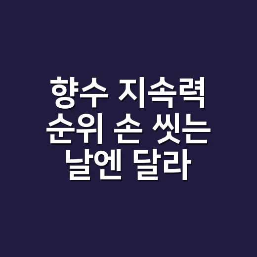 향수 지속력 순위 손 씻는 날엔 달라졌어요 - 요약
