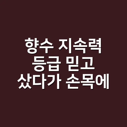 향수 지속력 등급 믿고 샀다가 손목에서 깨달은 것 - 요약