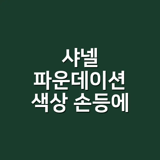 샤넬 파운데이션 색상 손등에 발랐다가 바꾼 이유 - 요약