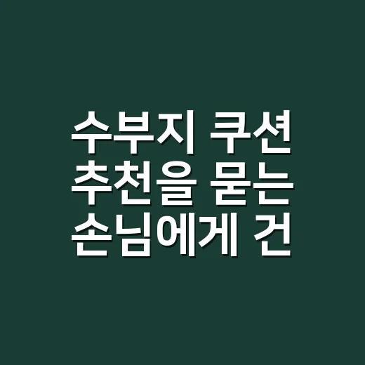 수부지 쿠션 추천을 묻는 손님에게 건넨 말 - 요약