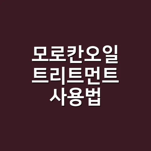 모로칸오일 트리트먼트 사용법 바꿨더니 머리끝이 달랐다 - 요약