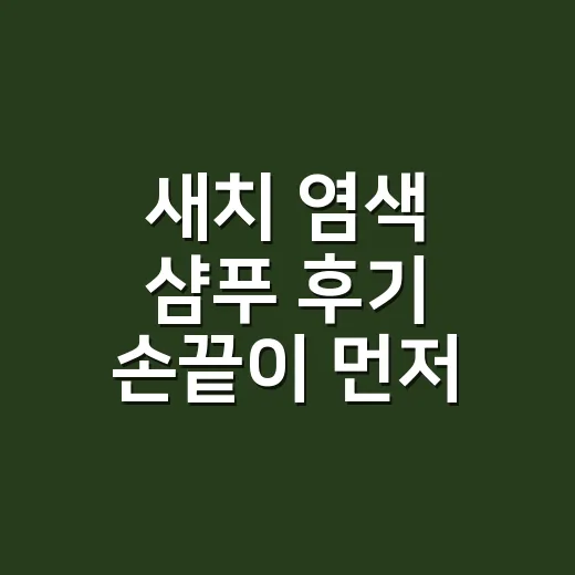 새치 염색 샴푸 후기 손끝이 먼저 알려준 변화 - 요약