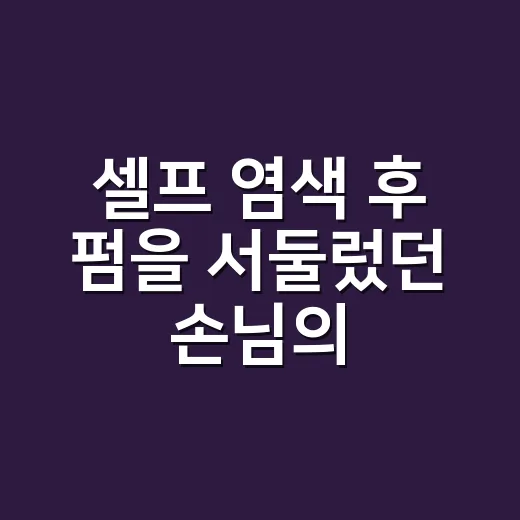 셀프 염색 후 펌을 서둘렀던 손님의 이야기 - 요약