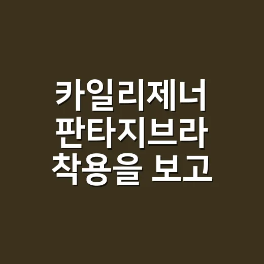 카일리제너 판타지브라 착용을 보고 손끝이 궁금해졌다 - 요약
