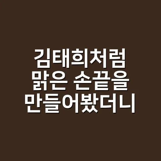 김태희처럼 맑은 손끝을 만들어봤더니 - 요약
