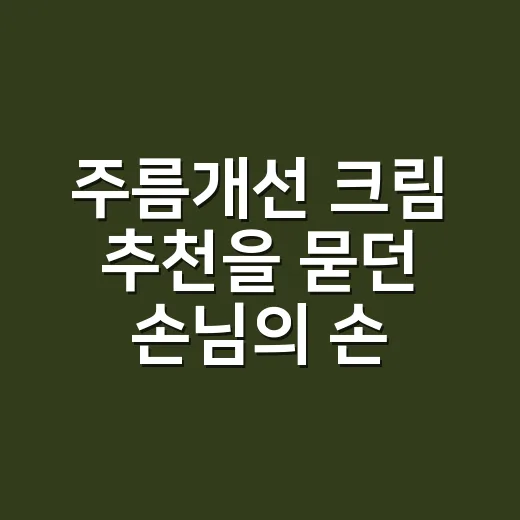 주름개선 크림 추천을 묻던 손님의 손등이 떠올랐다 - 요약