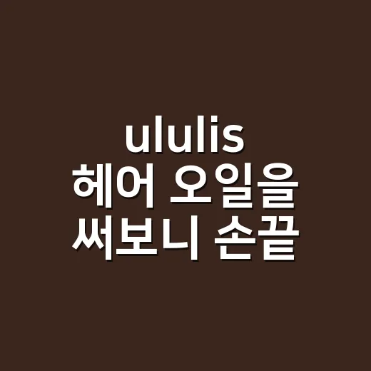 ululis 헤어 오일을 써보니 손끝도 신경 쓰이더라 - 요약
