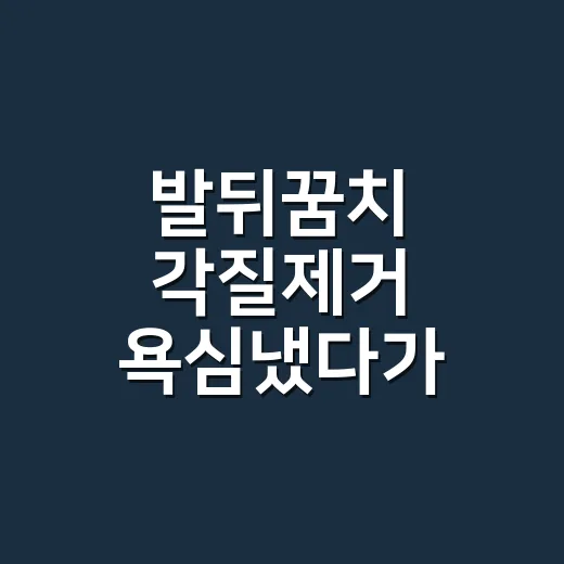 발뒤꿈치 각질제거 욕심냈다가 배운 것 - 요약