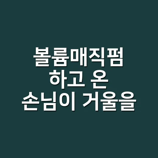 볼륨매직펌 하고 온 손님이 거울을 먼저 봤다 - 요약