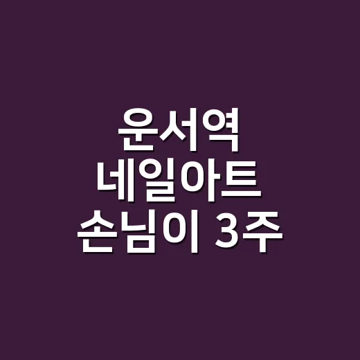 운서역 네일아트 손님이 3주 뒤 다시 온 이유 - 요약
