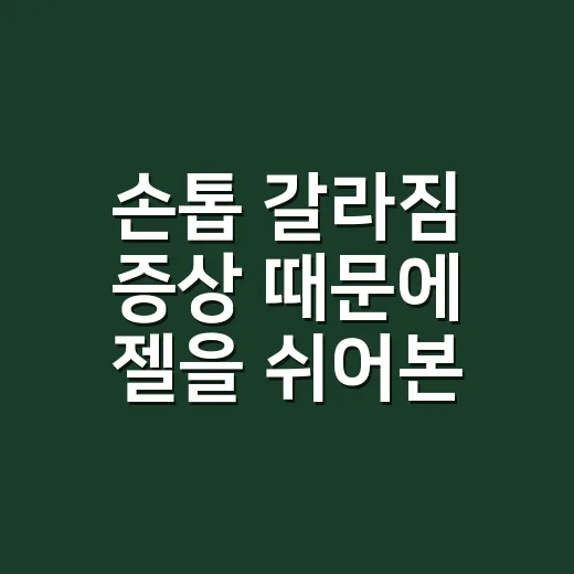 손톱 갈라짐 증상 때문에 젤을 쉬어본 손님 이야기 - 요약