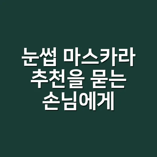 눈썹 마스카라 추천을 묻는 손님에게 말한 선택법 - 요약