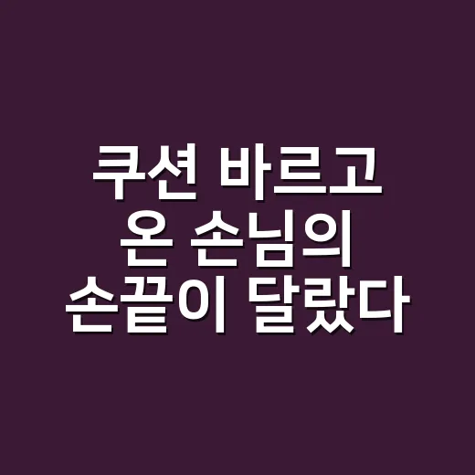 쿠션 바르고 온 손님의 손끝이 달랐다 - 요약